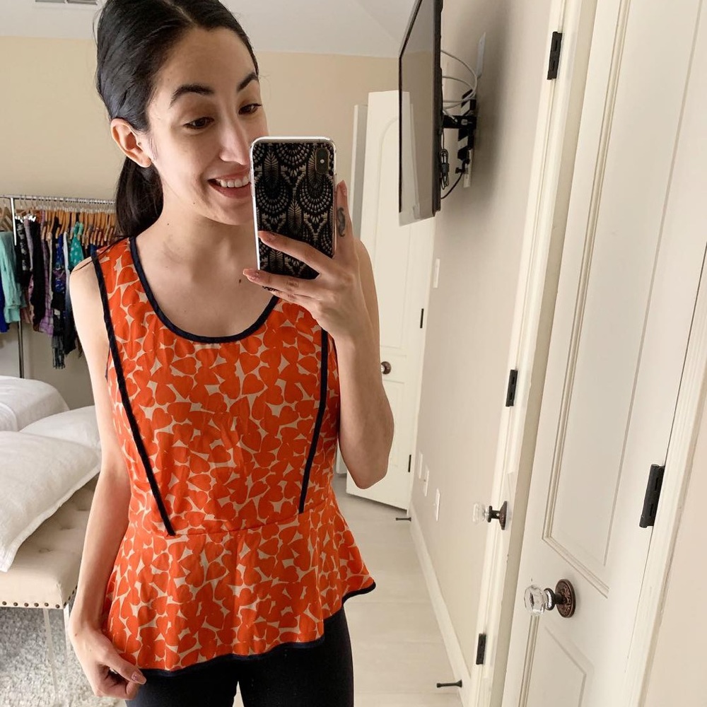 Heart print peplum blouse